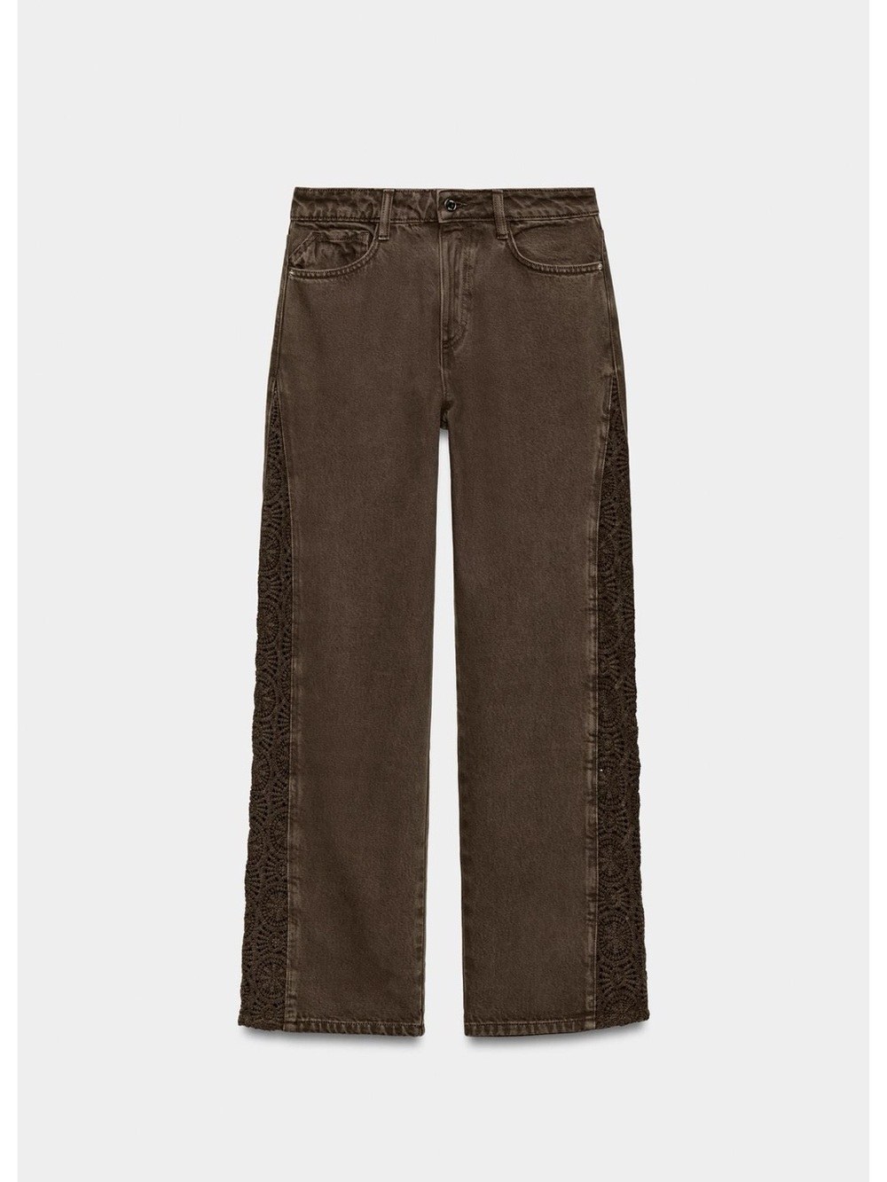 NWT Zara loose fit mid rise crochet jeans